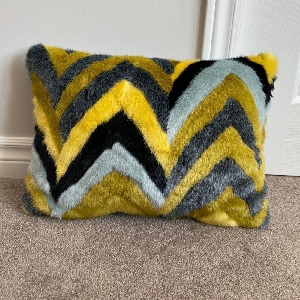 OpalHouse - Faur Fur Colourful Chevron Pillow
